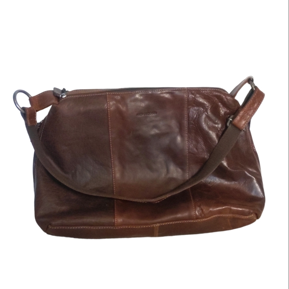 Jack George's Two Compartment Zip Bag - Rustic Buffalo Leather